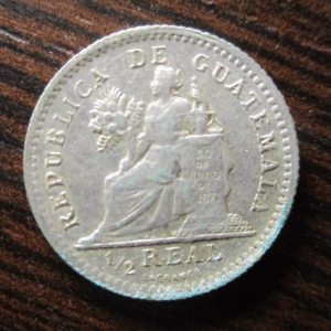 GUATEMALA 1/2 REAL 1896