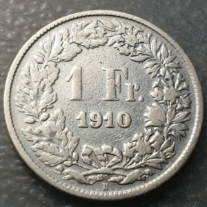SUIZA SWITZERLAND 1 FRANCO 1 FRANC 1910 B BC/BC+