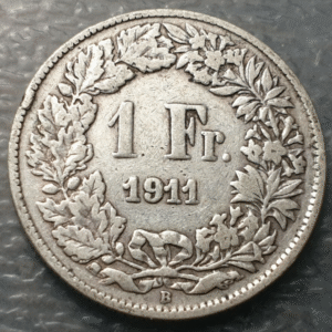 SUIZA SWITZERLAND 1 FRANCO 1 FRANC 1911 B BC+