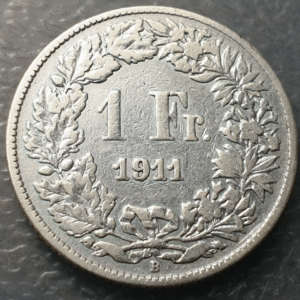 SUIZA SWITZERLAND 1 FRANCO 1 FRANC 1911 B BC