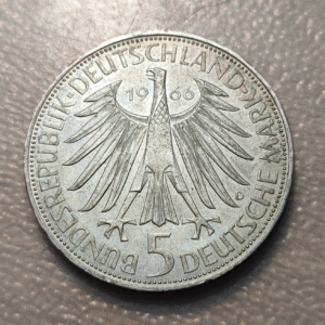 ALEMANIA GERMANY 5 MARCOS 5 MARK 1966 D LEIBNIZ EBC