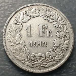 SUIZA SWITZERLAND 1 FRANCO 1 FRANC 1912 B MBC-