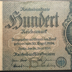 GERMANY ALEMANIA 100 REICHSMARK 1935 P183a MBC-