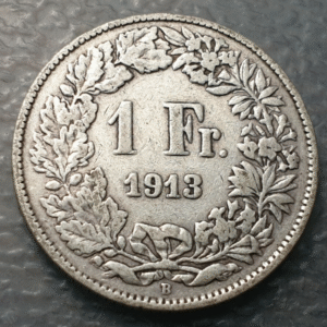 SUIZA SWITZERLAND 1 FRANCO 1 FRANC 1913 B BC+