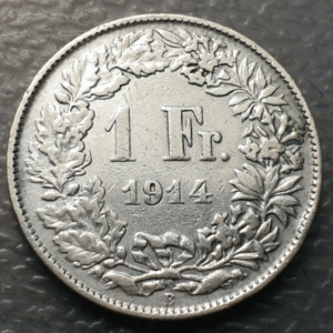 SUIZA SWITZERLAND 1 FRANCO 1 FRANC 1914 B MBC