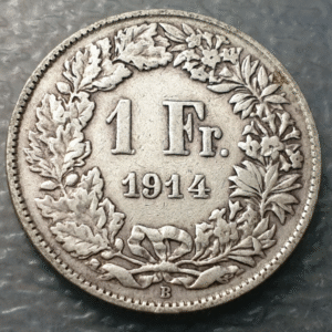 SUIZA SWITZERLAND 1 FRANCO 1 FRANC 1914 B MBC