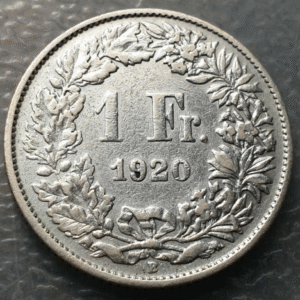 SUIZA SWITZERLAND 1 FRANCO 1 FRANC 1920 B MBC-