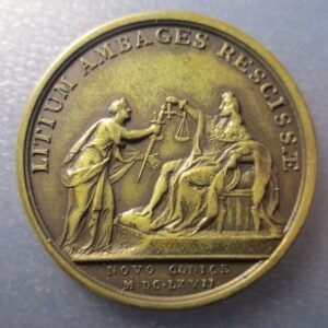 FRANCIA MEDALLA PROB. REACUÑACION LOUIS XIV REY SOL - NUEVO CODIGO DERECHO 1667