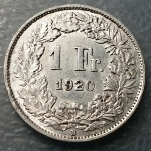 SUIZA SWITZERLAND 1 FRANCO 1 FRANC 1920 B EBC
