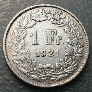 SUIZA SWITZERLAND 1 FRANCO 1 FRANC 1921 B MBC