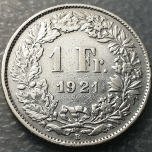SUIZA SWITZERLAND 1 FRANCO 1 FRANC 1921 B MBC