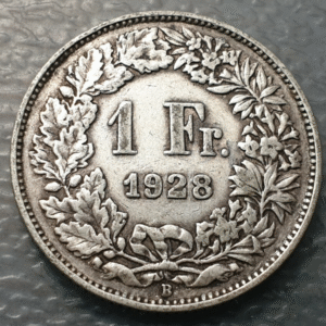 SUIZA SWITZERLAND 1 FRANCO 1 FRANC 1928 B MBC