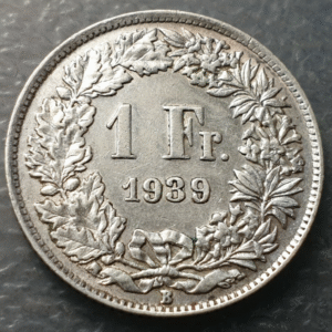 SUIZA SWITZERLAND 1 FRANCO 1 FRANC 1939 B EBC-