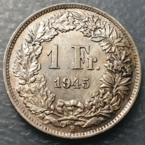SUIZA SWITZERLAND 1 FRANCO 1 FRANC 1945 B SC-/SC