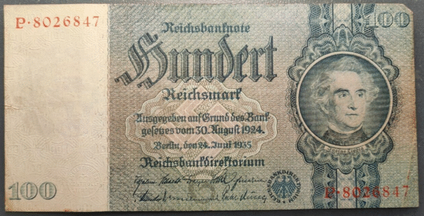 GERMANY ALEMANIA 100 REICHSMARK 1935 P183a MBC