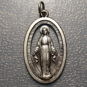 MEDALLA RELIGIOSA ITALIA INMACULADA CONCEPCION ANAGRAMA MARIANO 30x19mm