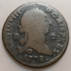 SEGOVIA CARLOS III 2 MARAVEDIS 1778 BC