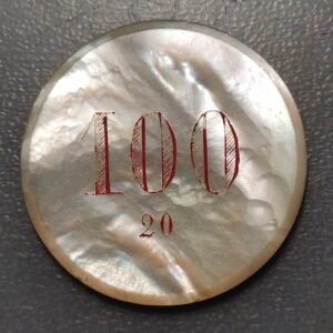 FRANCE 100 FRANCS OLD CASINO FICHE-CHIP-JETON IDENTIFIED AS CERCLE FRANCO AMERIC