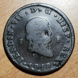 ESPAÑA JUBIA FERNANDO VII 8 MARAVEDIS 1818