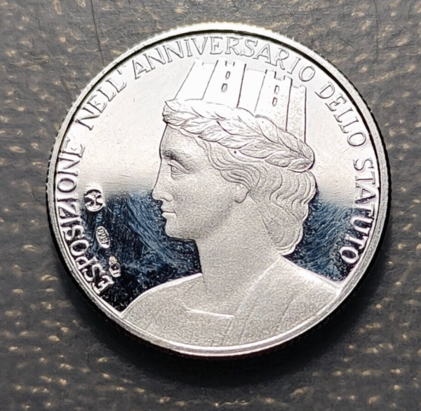 ITALIA BOLONIA BOLOGNA MEDALLA EXPOSICION ANIVERSARIO ESTATUTO ALBERTINO PLATA