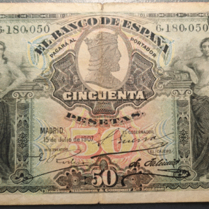 ESPAÑA SPAIN 50 PESETAS 1907 BC/BC+
