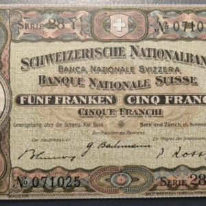 SUIZA SWITZERLAND 5 FRANCS 16/11/1944 P13K MBC+/EBC-