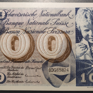 SUIZA SWITZERLAND 100 FRANCS 1971 P49m (3) SC UNC