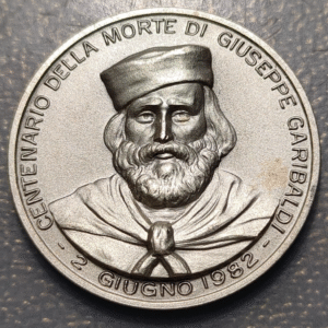 ITALIA CENTENARIO MUERTE GIUSEPPE GARIBALDI MEDALLA 1982 PLATA