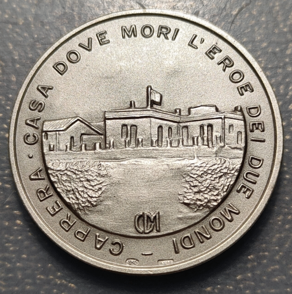ITALIA CENTENARIO MUERTE GIUSEPPE GARIBALDI MEDALLA 1982 PLATA - Imagen 2