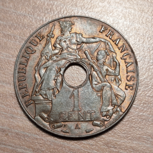 INDOCHINA FRANCESA FRENCH INDOCHINA INDOCHINE 1 CENTIME 1937 SC-/SC BRILLO ORIG
