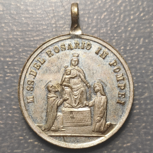 MEDALLA RELIGIOSA ITALIA POMPEYA N.S. DEL ROSARIO IGLESIA DEL ROSARIO EN POMPEYA