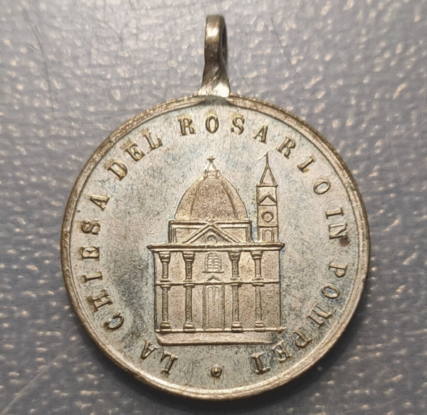 MEDALLA RELIGIOSA ITALIA POMPEYA N.S. DEL ROSARIO IGLESIA DEL ROSARIO EN POMPEYA - Imagen 2