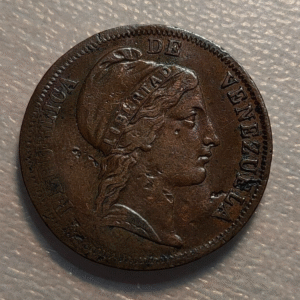 VENEZUELA 1 CENTAVO 1852 BC+