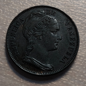 VENEZUELA 1 CENTAVO 1858 MBC+