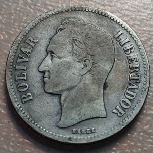 VENEZUELA 2 BOLIVARES 1935 BC+/MBC-