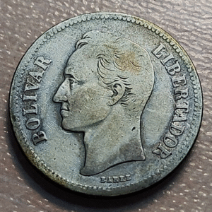 VENEZUELA 2 BOLIVARES 1919 BC+/MBC-
