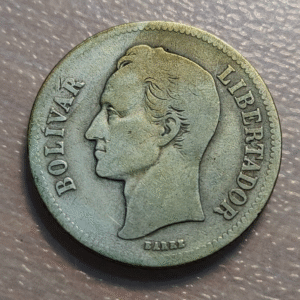 VENEZUELA 2 BOLIVARES 1924 BC+