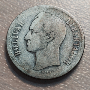 VENEZUELA 2 BOLIVARES 1922 BC/BC+