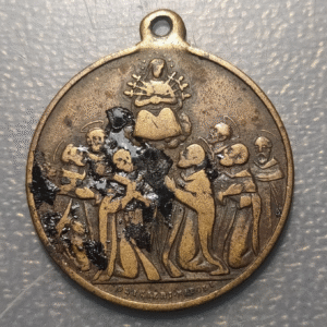 MEDALLA RELIGIOSA ITALIA 1888 LOS SIETE FUNDADORES DE LA ORDEN SIRVIENTES MARIA