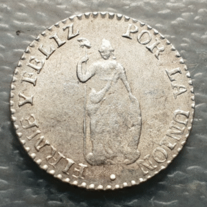 PERU LIMA 1/2 REAL 1855 MB HIGH GRADE
