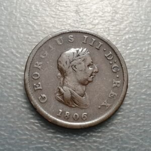 GREAT BRITAIN GRAN BRETAÑA INGLATERRA GEORGE III 1/2 PENNY 1806 BC+/MBC-