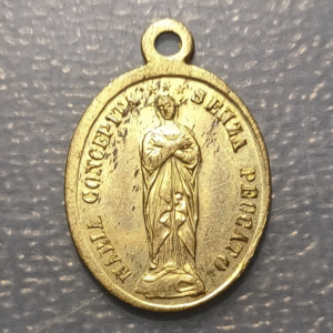 MEDALLA RELIGIOSA ITALIA 1854 MARIA INMACULADA DOGMA DEFINITIVO IGLESIA PIO IX