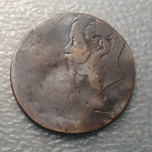 ERROR MISSTRIKE ITALIA REINO VITTORIO EMANUELE II 5 CENTESIMI MUY DESCENTRADA