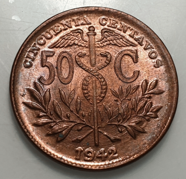 BOLIVIA 50 CENTAVOS 1942 SC-