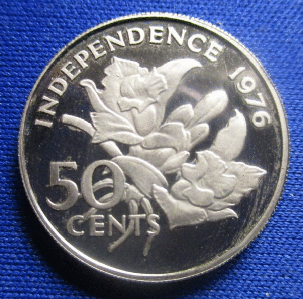 SEYCHELLES 50 CENTS 1976 PROOF - Imagen 2
