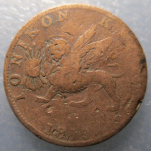 GRECIA GREECE ISLAS JONICAS IONIAN ISLANDS 2 LEPTA 1819 ESCASA SCARCE