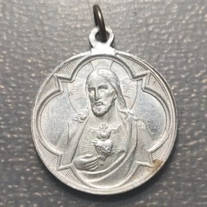 MEDALLA RELIGIOSA SAGRADO CORAZON DE JESUS SAGRADO CORAZON DE MARIA ALUMINIO