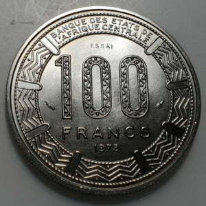 CAMEROUN CAMEROON 100 FRANCS 1975 ESSAI PRUEBA SC UNC