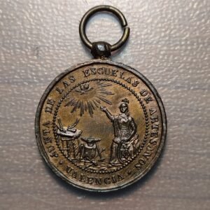 ESPAÑA MEDALLA VALENCIA ESCUELA DE ARTESANOS AL MERITO 48x30mm 12g