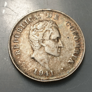 COLOMBIA 20 CENTAVOS 1941 BC+/MBC- ACUÑACION FLOJA
